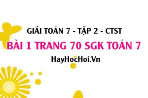 Giải bài 1 trang 70 Toán 7 tập 2 SGK Chân trời sáng tạo
